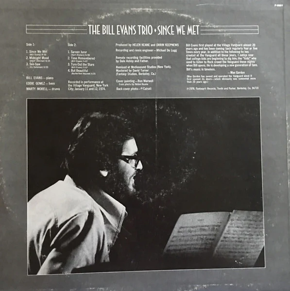 The Bill Evans Trio – Since We Met (VG+/VG+) – LP, US 1976 - Image 2
