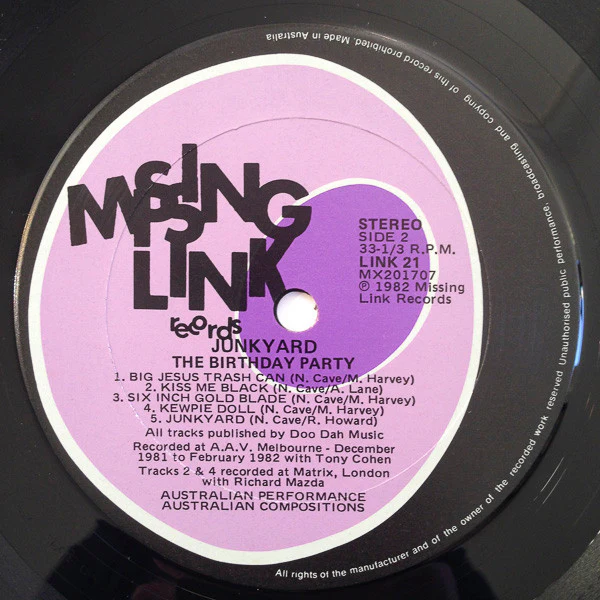 The Birthday Party – Junkyard (E/VG+) – LP, AU 1982 - Image 4