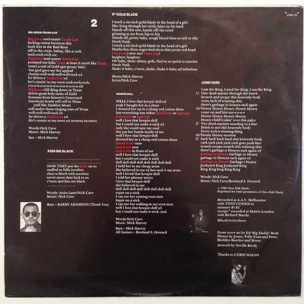 The Birthday Party – Junkyard (E/VG+) – LP, AU 1982 - Image 6