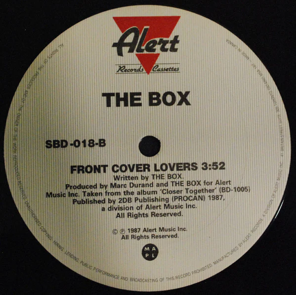 The Box – Ordinary People / Front Cover Lovers (VG+/Generic) – 12", CA 1987 - Image 2