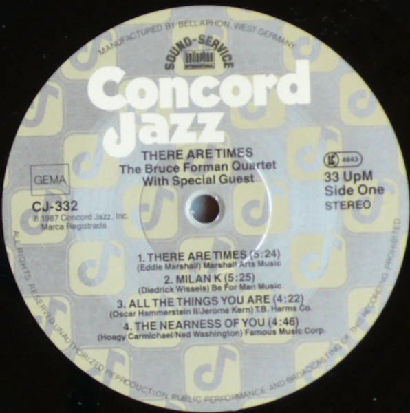 The Bruce Forman Quartet – There Are Times (VG+/VG+) – LP, DE 1987 - Image 3