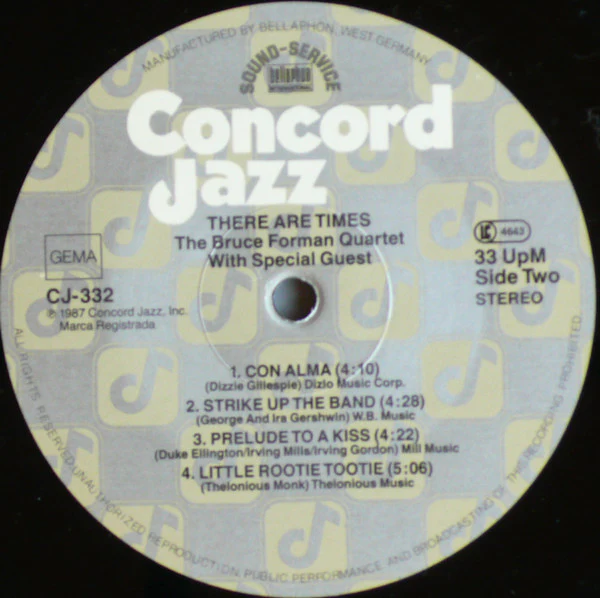 The Bruce Forman Quartet – There Are Times (VG+/VG+) – LP, DE 1987 - Image 4