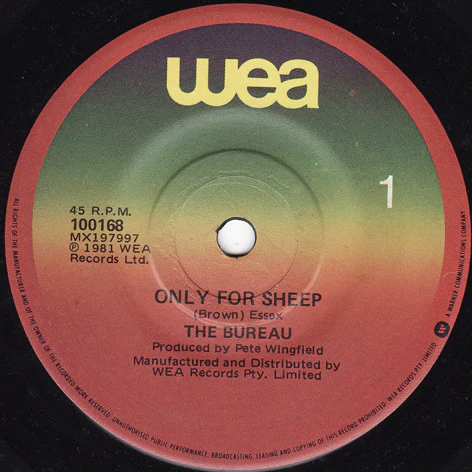 The Bureau – Only For Sheep (VG+/Generic) – 7", AU 1981