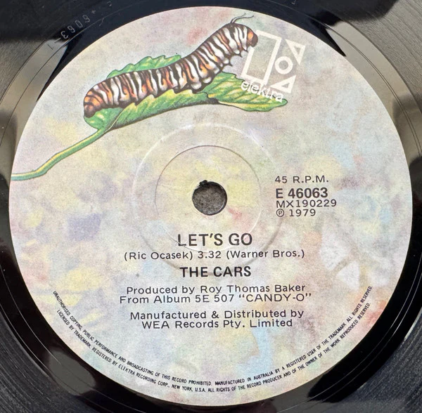 The Cars – Let's Go (VG+/Generic) – 7", AU 1979
