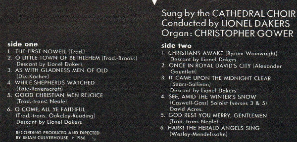 The Cathedral Choir Exeter – Christmas Carols From Exeter Cathedral (VG+/VG+) – LP, UK 1969 - Image 5