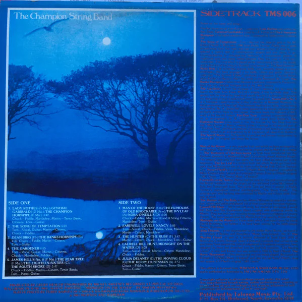 The Champion String Band – The Champion String Band (VG+/VG+) – LP, AU 1981 - Image 2