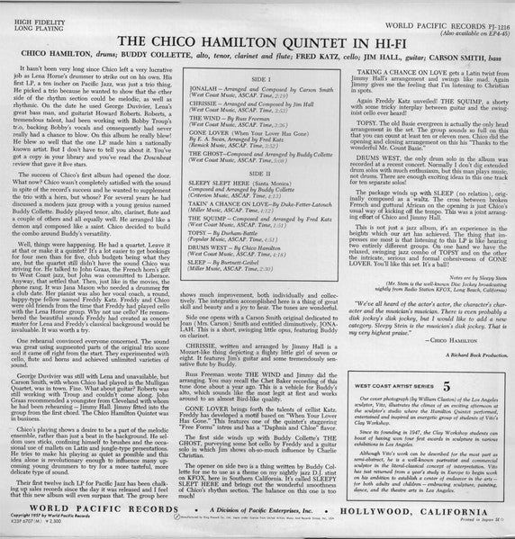 The Chico Hamilton Quintet – Chico Hamilton Quintet In Hi-Fi (VG+/VG) – LP, JP 1978, No OBI - Image 3