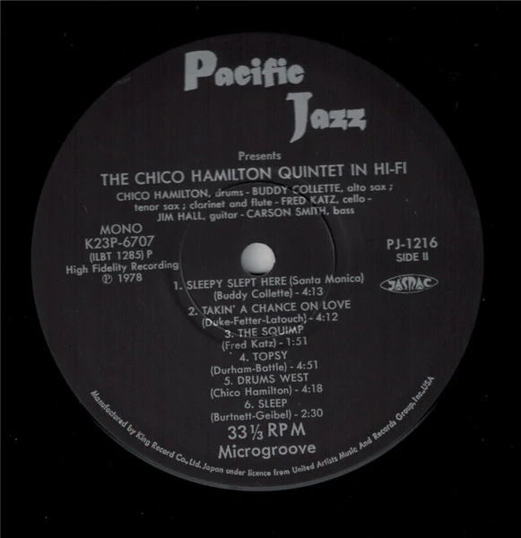 The Chico Hamilton Quintet – Chico Hamilton Quintet In Hi-Fi (VG+/VG) – LP, JP 1978, No OBI - Image 5
