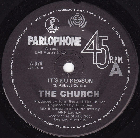 The Church – It's No Reason (E/Generic) – 7", AU 1983