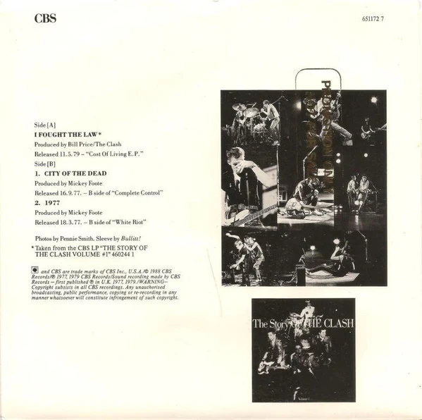 The Clash – I Fought The Law (VG/Generic) – 7", AU 1988 - Image 2
