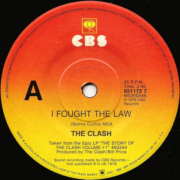 The Clash – I Fought The Law (VG/Generic) – 7", AU 1988 - Image 3