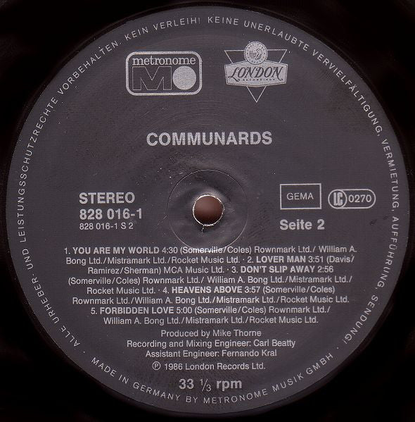 The Communards – Communards (VG+/VG) – LP, DE 1986 - Image 4