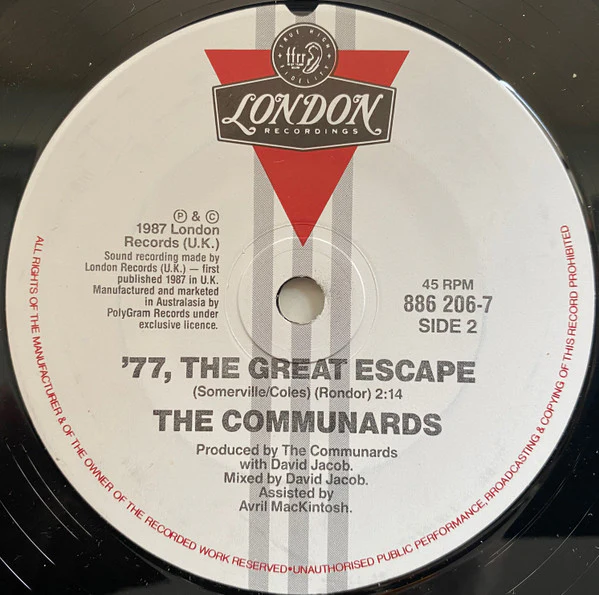 The Communards – Never Can Say Goodbye (E/Generic) – 7", Australasia 1987 - Image 2