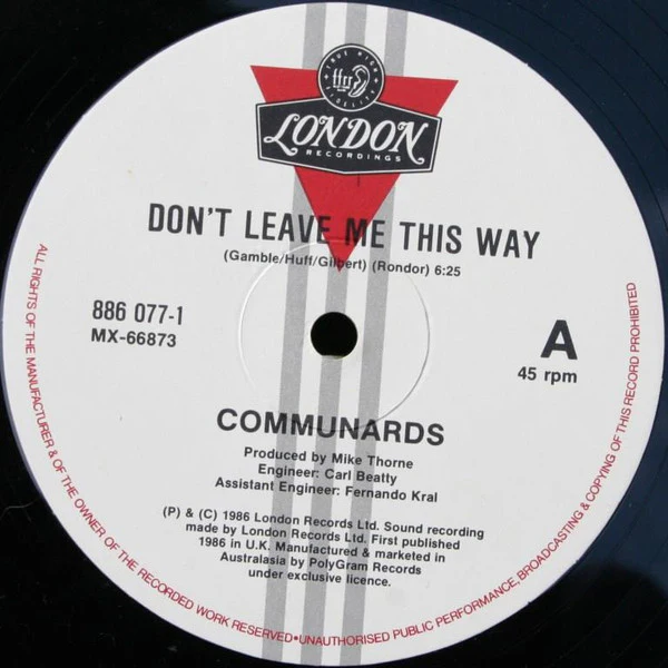 The Communards, Sarah Jane Morris – Don't Leave Me This Way (VG+/VG+) – 12", AU 1986 - Image 3