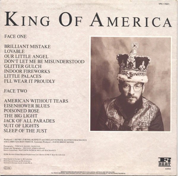 The Costello Show, The Attractions, The Confederates – King Of America (E/E) – LP, AU 1986 - Image 2