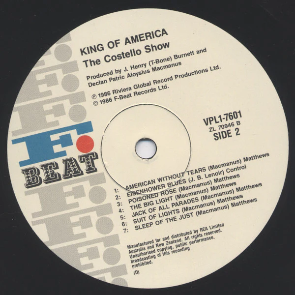 The Costello Show, The Attractions, The Confederates – King Of America (E/E) – LP, AU 1986 - Image 4