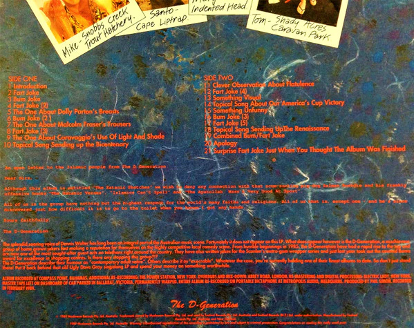 The D-Generation – The Satanic Sketches (VG/VG+) – LP, AU 1989 - Image 8