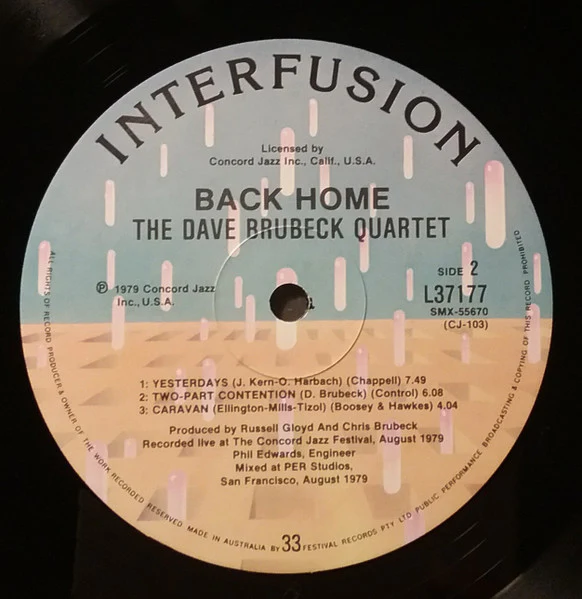 The Dave Brubeck Quartet – Back Home (VG+/VG+) – LP, AU 1979 - Image 3