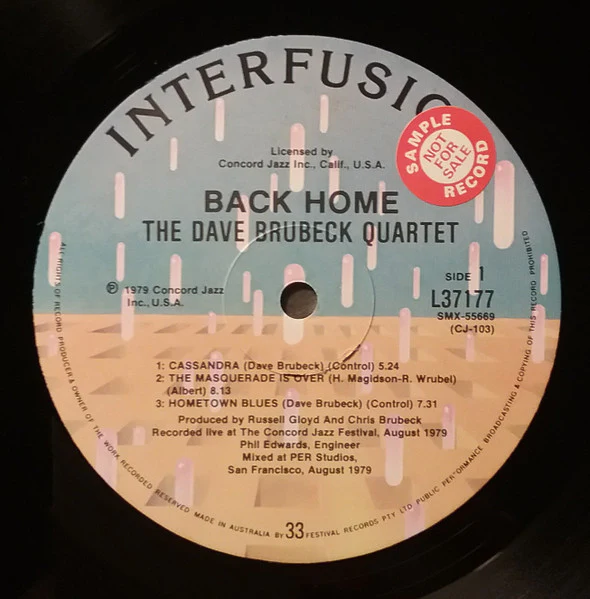 The Dave Brubeck Quartet – Back Home (VG+/VG+) – LP, AU 1979 - Image 4