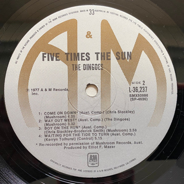 The Dingoes – Five Times The Sun (VG+/VG) – LP, AU 1977 - Image 4