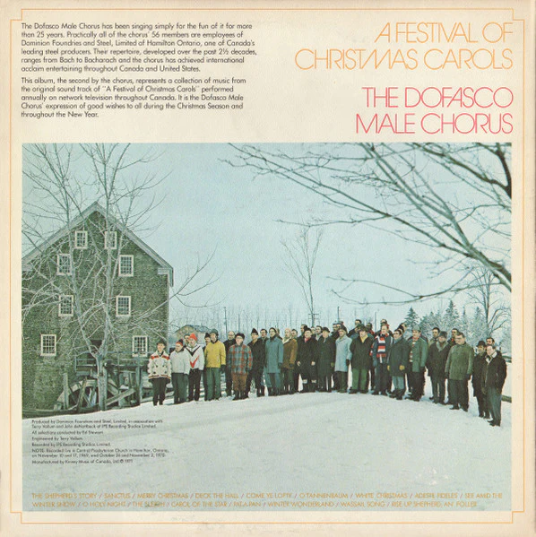 The Dofasco Male Chorus – A Festival Of Christmas Carols (VG+/VG) – LP, CA 1971 - Image 2