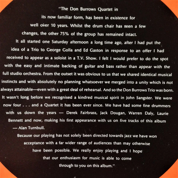 The Don Burrows Quartet – Just The Beginning... (VG+/VG+) – LP, AU 1971 - Image 10