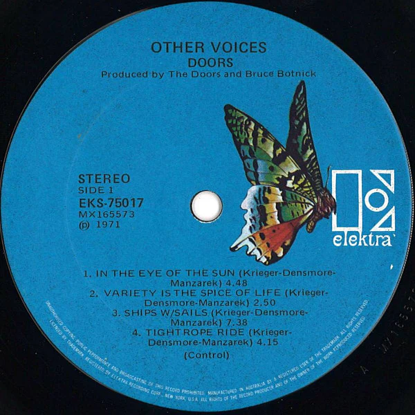 The Doors – Other Voices (E/VG+) – LP, AU 1971 - Image 3