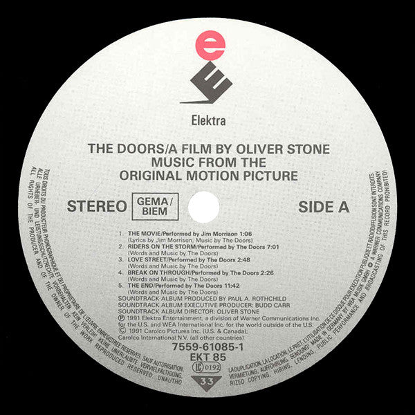 The Doors – The Doors (Music From The Original Motion Picture) (VG/VG+) – LP, EU 1991 - Image 3