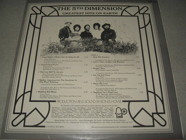 The Fifth Dimension – Greatest Hits On Earth (VG+/VG+) – LP, AU - Image 2