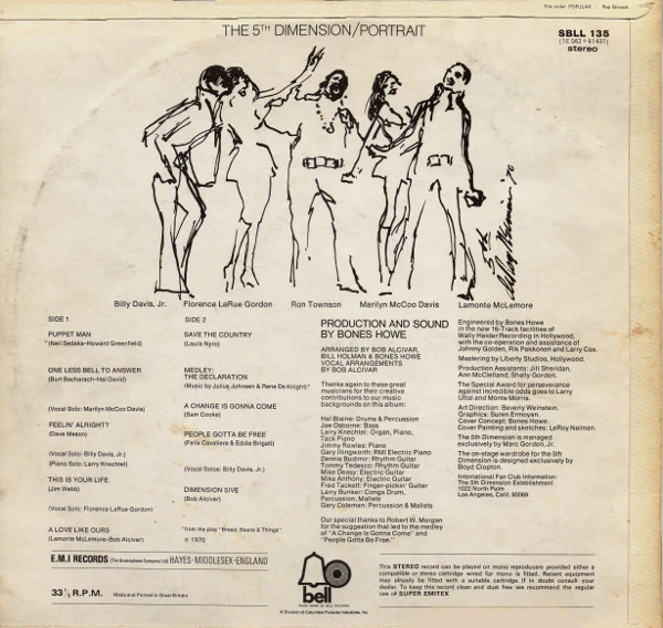 The Fifth Dimension – Portrait (VG+/VG+) – LP, UK 1970 - Image 2