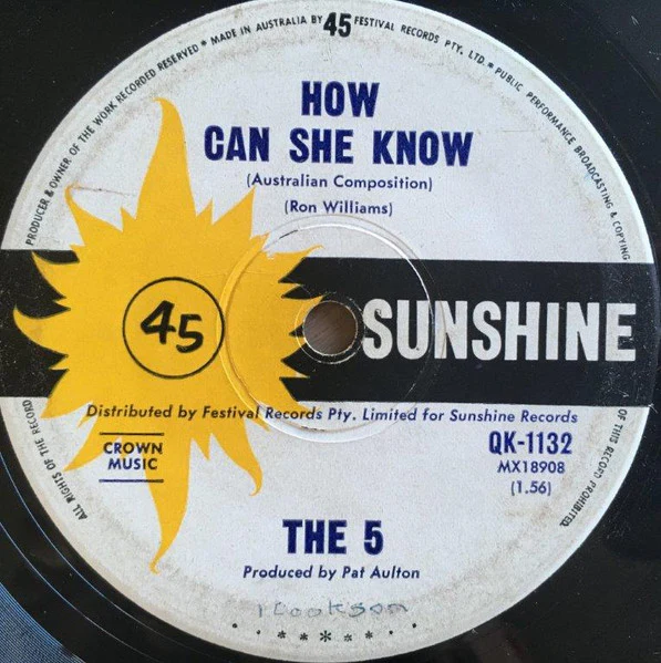 The Five – I'll Be There (VG/Generic) – 7", AU 1965