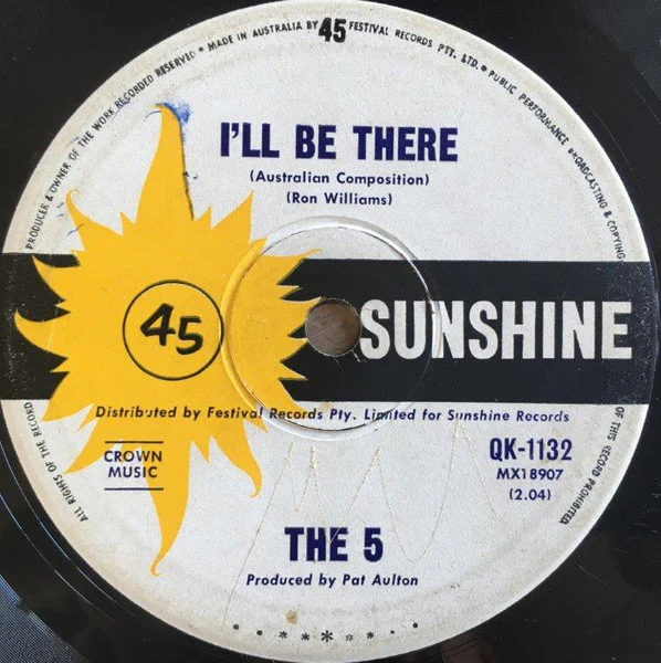 The Five – I'll Be There (VG/Generic) – 7", AU 1965 - Image 2