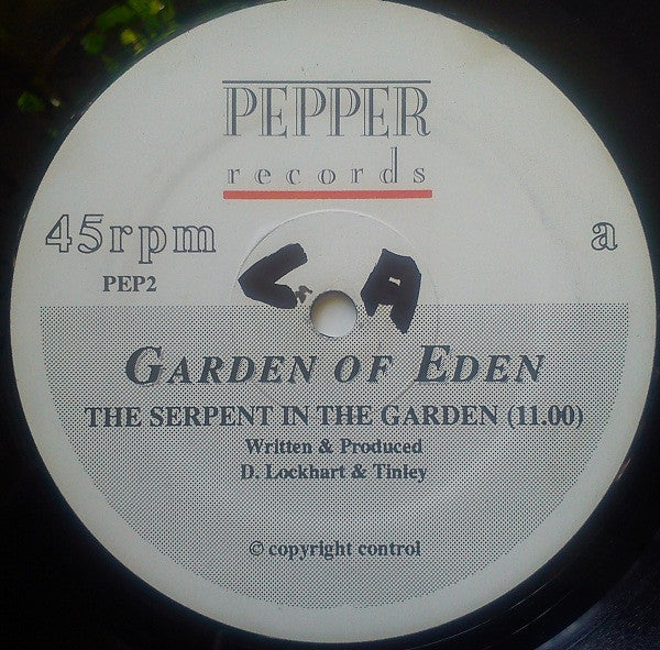 The Garden Of Eden – The Garden Of Eden (The Serpent In The Garden) // The Garden Of Eden (7" Mix) / (The Himalayan Mix) (VG+/VG+) – 12", UK 1988 - Image 3