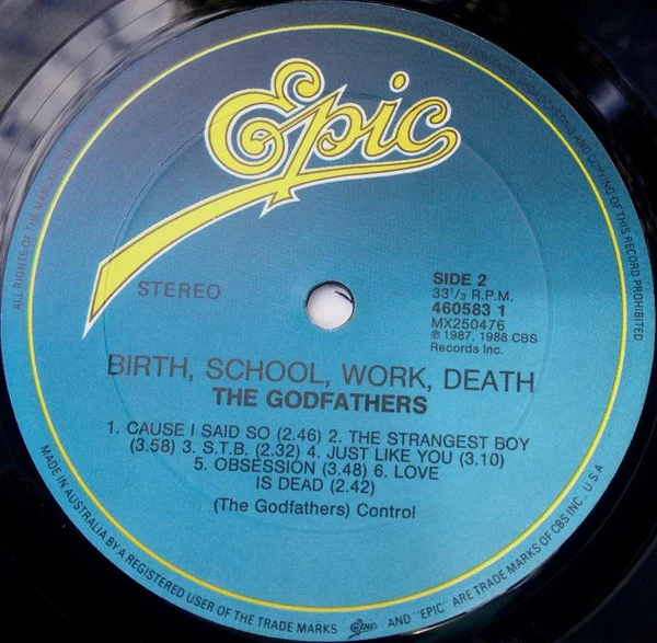 The Godfathers – Birth, School, Work, Death (E/VG+) – LP, AU 1988 - Image 4