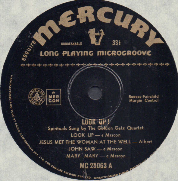 The Golden Gate Quartet – Look Up! (VG/VG+) – 10", AU - Image 3
