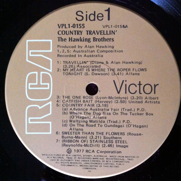 The Hawking Brothers – Country Travellin' (VG+/VG+) – LP, AU 1977 - Image 6