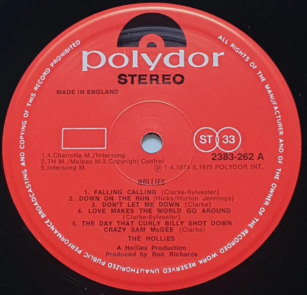 The Hollies – Hollies (VG+/VG+) – LP, UK 1974 - Image 3