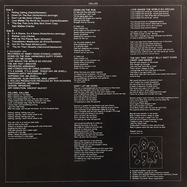 The Hollies – Hollies (VG+/VG+) – LP, UK 1974 - Image 5