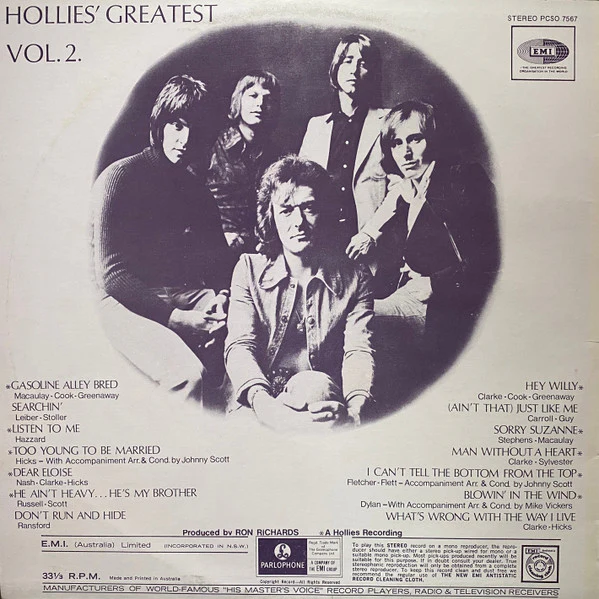 The Hollies – Hollies' Greatest Vol. 2 (VG+/VG) – LP, AU 1972 - Image 2