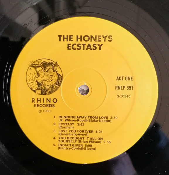 The Honeys – Ecstasy (E/E) – LP, US 1983 - Image 3