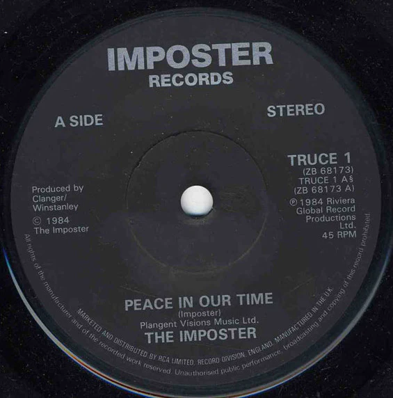 The Imposter – Peace In Our Time (VG+/Generic) – 7", UK 1984