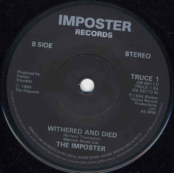 The Imposter – Peace In Our Time (VG+/Generic) – 7", UK 1984 - Image 2