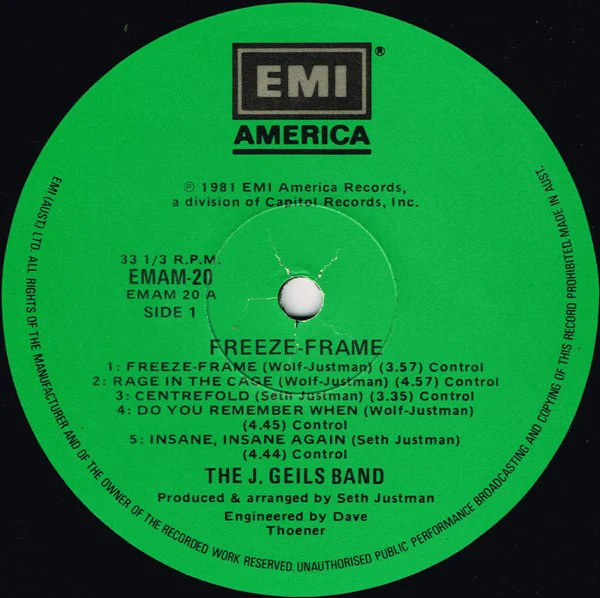 The J. Geils Band – Freeze-Frame (VG/VG+) – LP, AU 1981 - Image 3