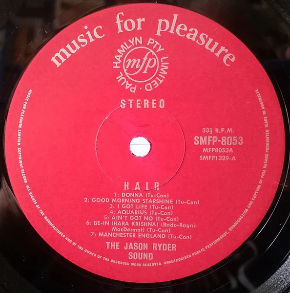 The Jason Ryder Sound – Music From The Sensational Hair (VG/VG) – LP, AU 1969 - Image 3