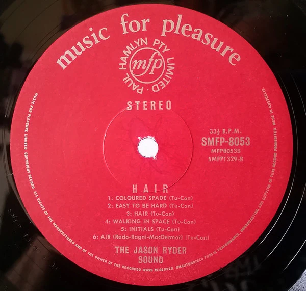 The Jason Ryder Sound – Music From The Sensational Hair (VG/VG) – LP, AU 1969 - Image 4