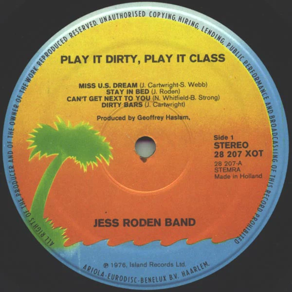 The Jess Roden Band – Play It Dirty, Play It Class (E/VG) – LP, NL 1976 - Image 3