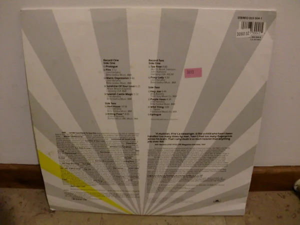 The Jimi Hendrix Experience – Live At Winterland (VG+/E) – 2xLP, AU 1987 - Image 2