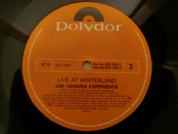 The Jimi Hendrix Experience – Live At Winterland (VG+/E) – 2xLP, AU 1987 - Image 4