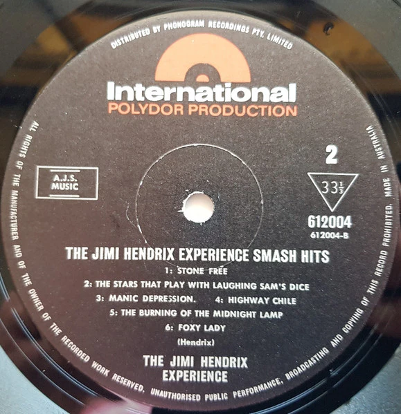 The Jimi Hendrix Experience – Smash Hits (VG/VG) – LP, AU 1968 - Image 4