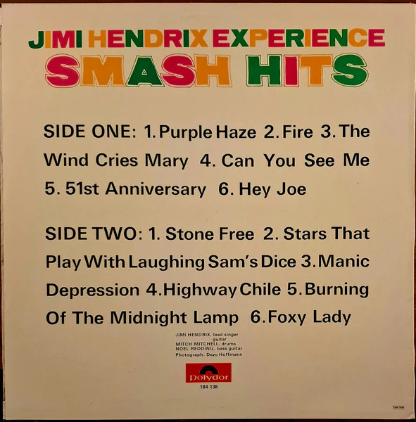 The Jimi Hendrix Experience – Smash Hits (VG+/VG) – LP, Scandinavia 1968 - Image 2